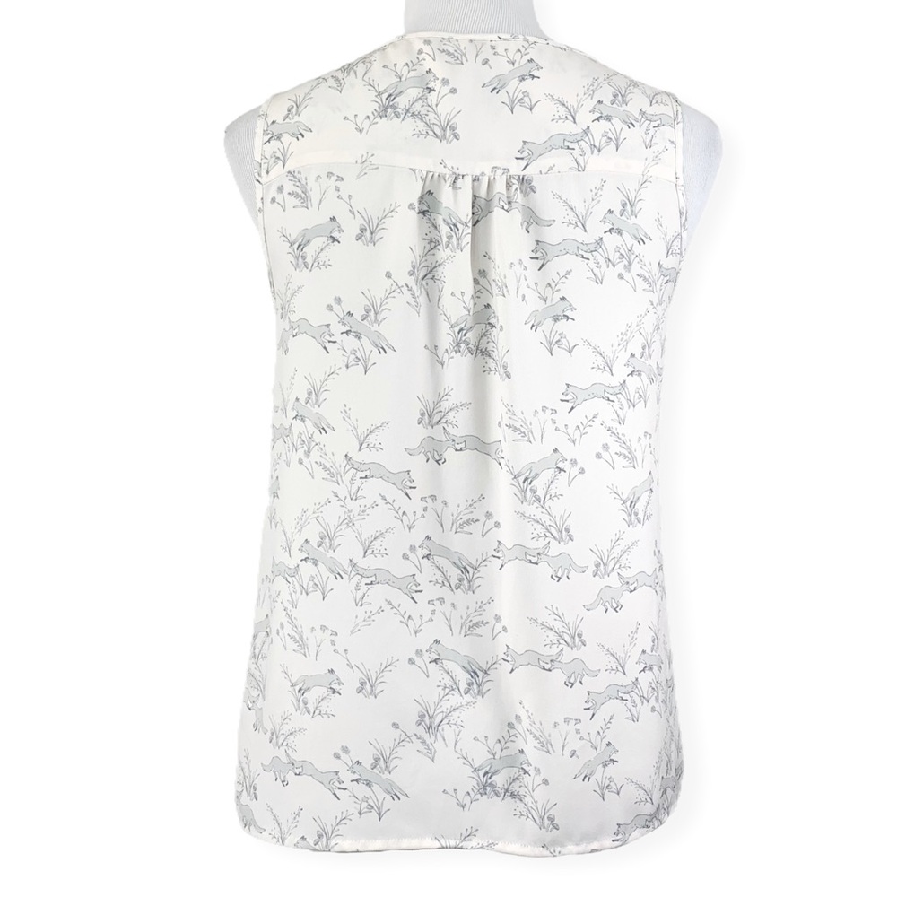 LC Lauren Conrad Fox Print Sleeveless Blouse - Picture 2 of 12